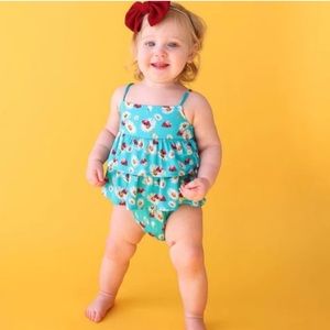 Posh Peanut Ladybug sleeveless ruffled Bubble Romper 12-18 months